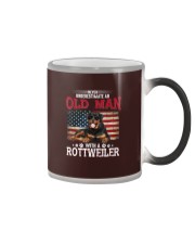 An Old Man With A Rottweiler Color Changing Mug tile