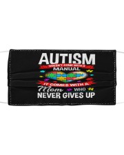 Autism Awareness-Never Give Up Cloth face mask front
