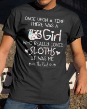 Once Upon A Time There Ws A Girl Who Loved Sloths Classic T-Shirt apparel-classic-tshirt-lifestyle-28