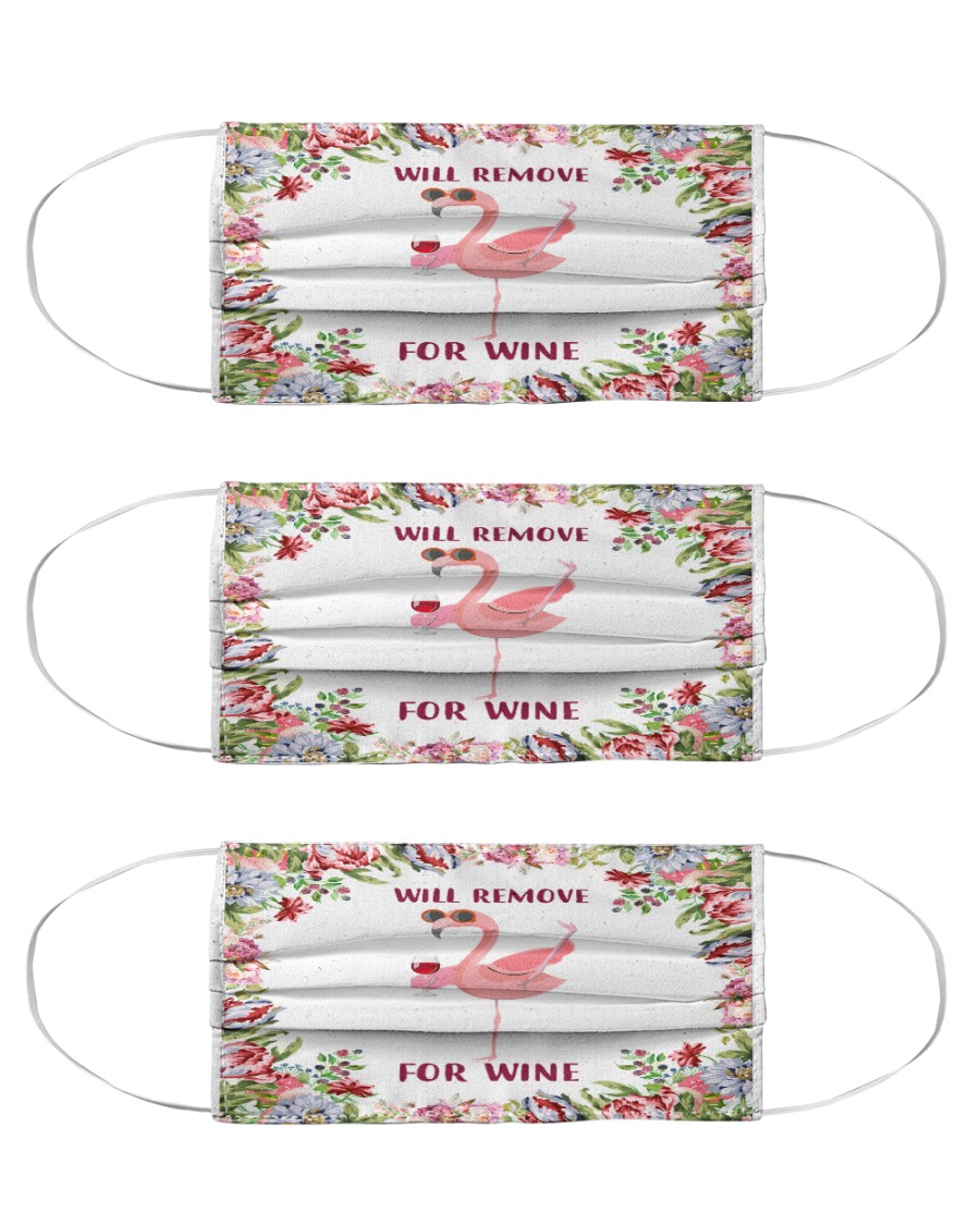 Flamingo will remove for wine 3d face mask Cloth Face Mask - 3 Pack