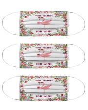 Flamingo will remove for wine 3d face mask Cloth Face Mask - 3 Pack front
