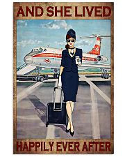 Flight attendance she lived happily ever Brown 24x36 Poster front