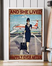 Flight attendance she lived happily ever Brown 24x36 Poster lifestyle-poster-4