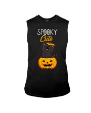Spooky Cute Black Cat Halloween Pumpkin T-Shirt Sleeveless Tee thumbnail