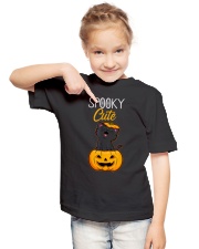 Spooky Cute Black Cat Halloween Pumpkin T-Shirt Youth T-Shirt lifestyle-youth-tshirt-front-2