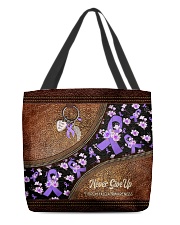 Never Give Up Leather Pattern Print All-over Tote front