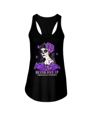 Never give up Ladies Flowy Tank tile