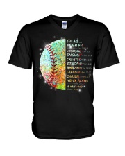 God says you are V-Neck T-Shirt tile