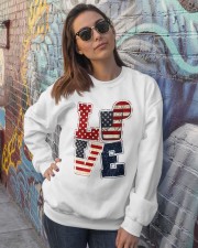 Love Independence Day Crewneck Sweatshirt lifestyle-unisex-sweatshirt-front-3