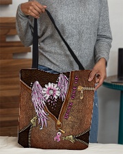 Never give up Leather pattern print All-over Tote aos-all-over-tote-lifestyle-front-10