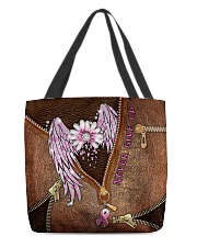 Never give up Leather pattern print All-over Tote back