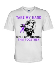 Take my hand V-Neck T-Shirt tile