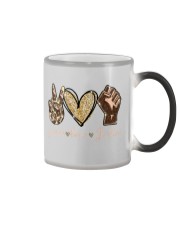 Peace Love Justice - Printed apparels Color Changing Mug tile