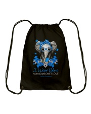 I wear blue for someone I love Drawstring Bag tile