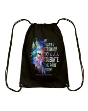 It takes strength - Fibromyalgia awareness Drawstring Bag tile