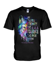 It takes strength - Fibromyalgia awareness V-Neck T-Shirt tile