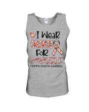 I wear orange Unisex Tank tile