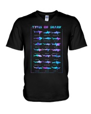 Types of sharks V-Neck T-Shirt tile