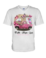 Faith hope love V-Neck T-Shirt tile