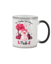 In october we wear pink Color Changing Mug tile