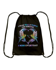 I wear teal and purple Drawstring Bag tile