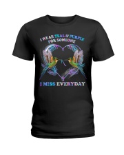 I wear teal and purple Ladies T-Shirt tile