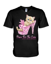Paws for the cure V-Neck T-Shirt tile