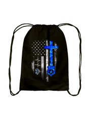 Police American flag Drawstring Bag tile
