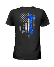 Police American flag Ladies T-Shirt back