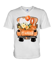 Ms warrior V-Neck T-Shirt tile