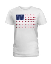 Guitar American flag Ladies T-Shirt tile