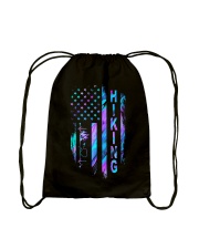 Hiking American flag Drawstring Bag tile