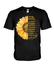 God says you are V-Neck T-Shirt tile