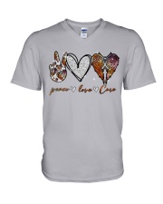 Peace Love Cure V-Neck T-Shirt tile