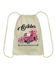 In October we wear pink Drawstring Bag tile