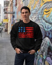Autism American flag Crewneck Sweatshirt lifestyle-unisex-sweatshirt-front-2