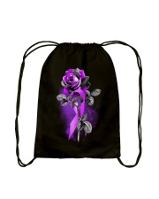 Alzheimer's awareness rose Drawstring Bag tile
