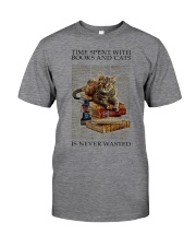 Time spent with books and cats Classic T-Shirt front