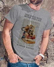 Time spent with books and cats Classic T-Shirt lifestyle-mens-crewneck-front-4