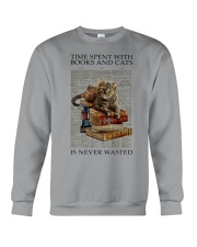 Time spent with books and cats Crewneck Sweatshirt tile