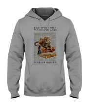Time spent with books and cats Hooded Sweatshirt tile