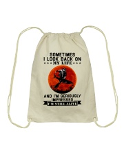 Sometimes I look back on my life Drawstring Bag tile