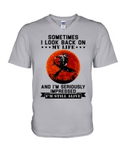 Sometimes I look back on my life V-Neck T-Shirt tile