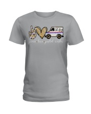 Peace Love Postal worker - Printed Apparels Ladies T-Shirt tile