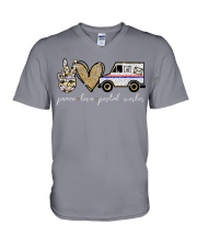Peace Love Postal worker - Printed Apparels V-Neck T-Shirt tile