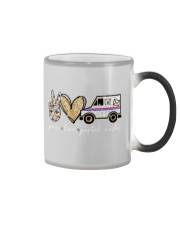 Peace Love Postal worker - Printed Apparels Color Changing Mug tile