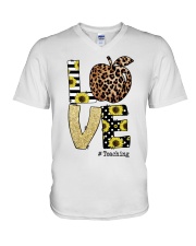 Love teaching V-Neck T-Shirt tile