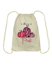 In October we wear pink Drawstring Bag tile