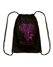 Never Give Up Drawstring Bag tile
