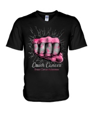 Crush cancer V-Neck T-Shirt tile